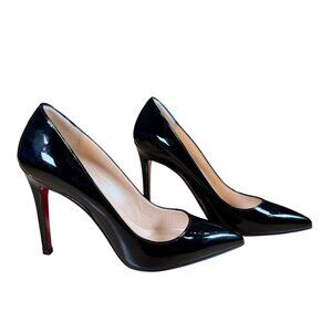 Christian Louboutin Pigalle Follies Patent Black Leather Size 37.5